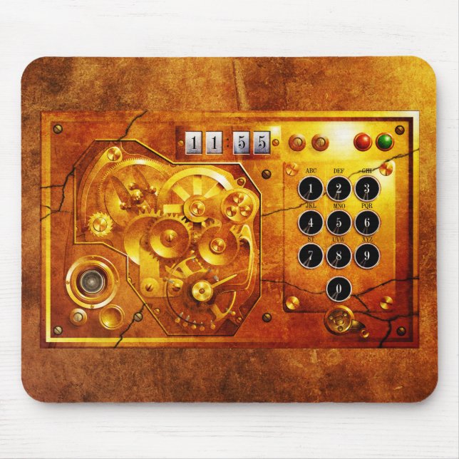 Five to of 12 Steampunk clock Grunge Mouse Pad (Front)