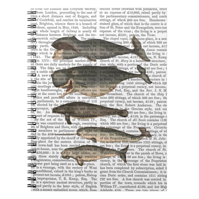 Five Vintage Whales Notebook (Front)
