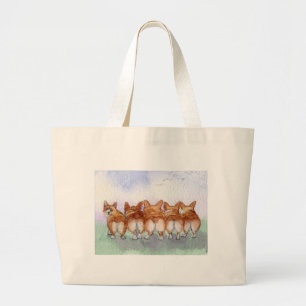 Five walk away together... large tote bag