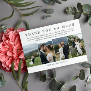 Five Wedding Photos Sketched Font Thank You