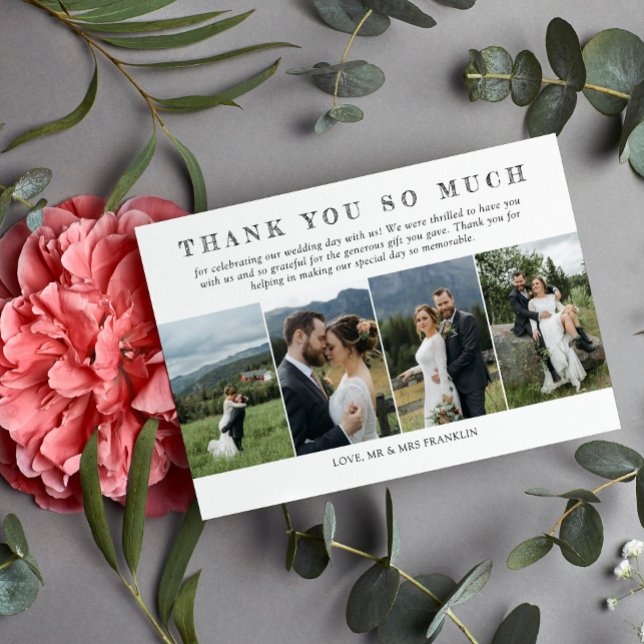 Five Wedding Photos Sketched Font Thank You (Creator Uploaded)