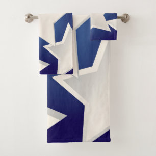 Five white stars bath towel set