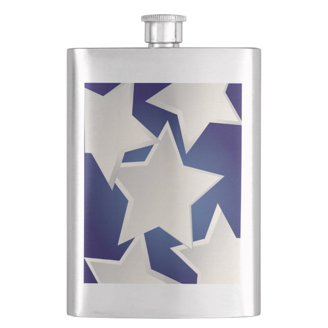 Five white stars hip flask (Front)