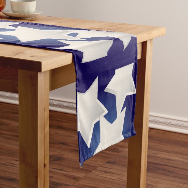 Five white stars long table runner (In Situ)