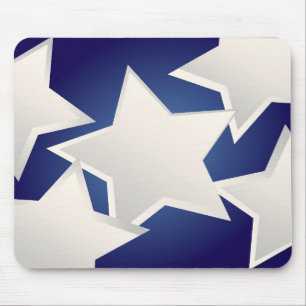 Five white stars mouse pad