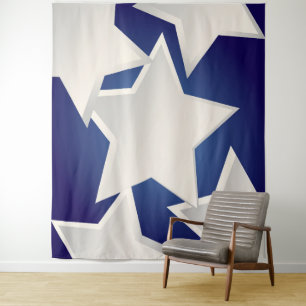 Five white stars tapestry