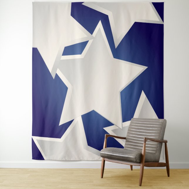 Five white stars tapestry (In Situ)