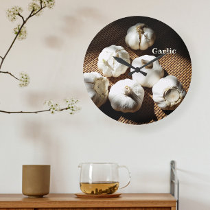 Five Whole Cloves of Garlic Large Clock