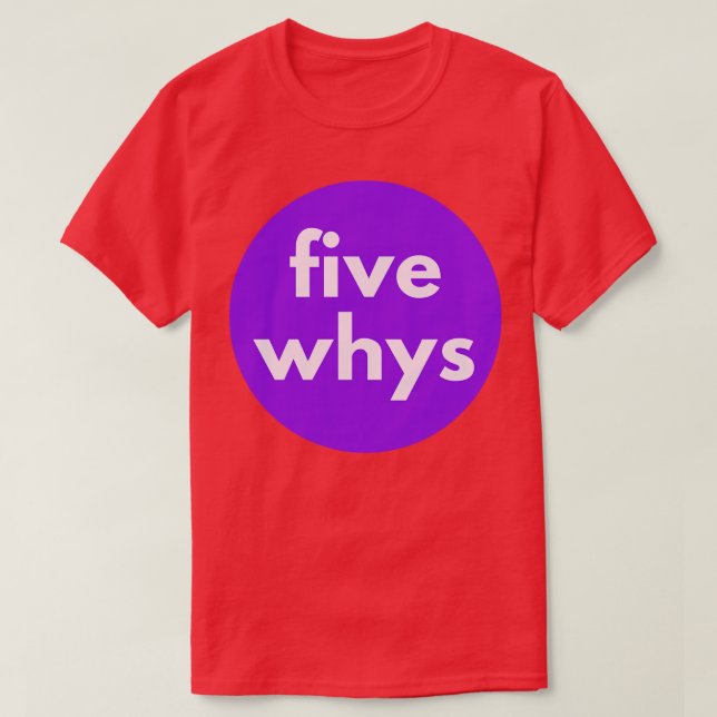 Five Whys 5 Whys Root Cause Analysis T-Shirt (Design Front)