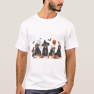  Five Witch Boxer Dog Halloween Boxer Dog Spooky  T-Shirt