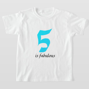 Five Year Old Birthday Boys Age 5 Teal Blue Custom T-Shirt