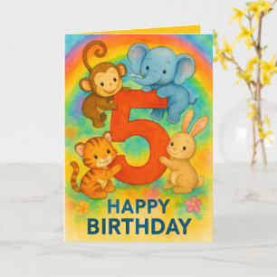 Five Year Old Birthday Greeting Card