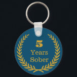 Five Years Sober, Personalizable Sobriety Keepsake Key Ring<br><div class="desc">Addiction recovery can be challenging, but achieving sobriety is an incredible accomplishment that deserves celebration! You can easily customise the number of years, whether it's 1, 5, or 10 years of sobriety, each milestone is a significant achievement. Offer a touch of sober support and express your pride to your loved...</div>