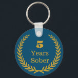 Five Years Sober, Personalizable Sobriety Keepsake Key Ring<br><div class="desc">Addiction recovery can be challenging, but achieving sobriety is an incredible accomplishment that deserves celebration! You can easily customise the number of years, whether it's 1, 5, or 10 years of sobriety, each milestone is a significant achievement. Offer a touch of sober support and express your pride to your loved...</div>