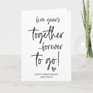 Five Years Together Wedding Anniversary Husband Card
