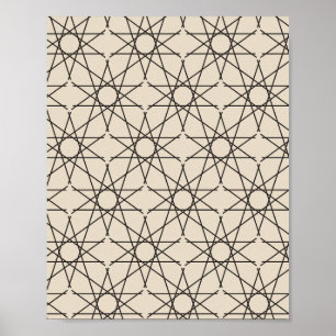 Fivefold Star Geometry in Sand and Ink Poster