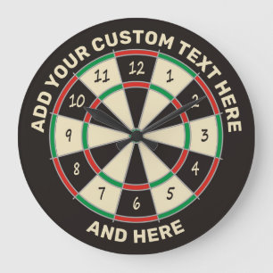 Fives Dart Board Large Clock