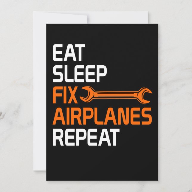 Fix Aeroplanes Car Mechanic Auto Mechanics Work Thank You Card (Front)