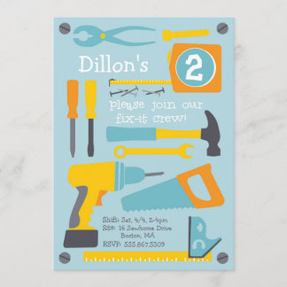Fix-it Crew Birthday Party Invitation