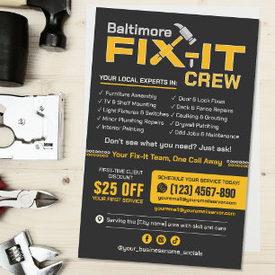 Fix-it Crew - Handyman - Home Repair & Maintenance Flyer