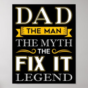 Fix It Dad Gifts Fathers Day Handy Man  Poster