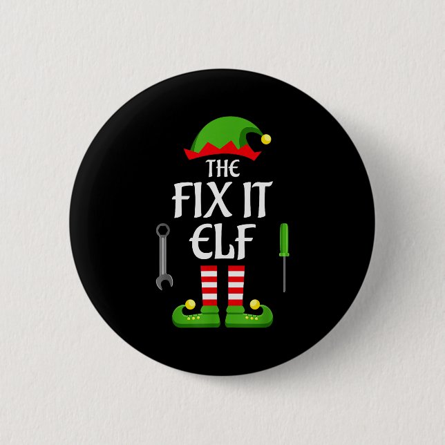 Fix It Elf Family Matching Group Christmas  6 Cm Round Badge (Front)