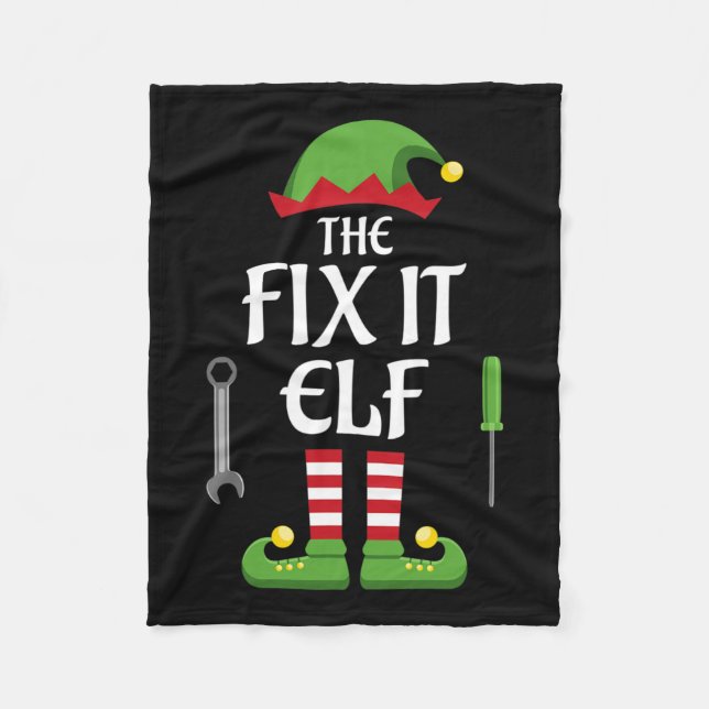 Fix It Elf Family Matching Group Christmas  Fleece Blanket (Front)