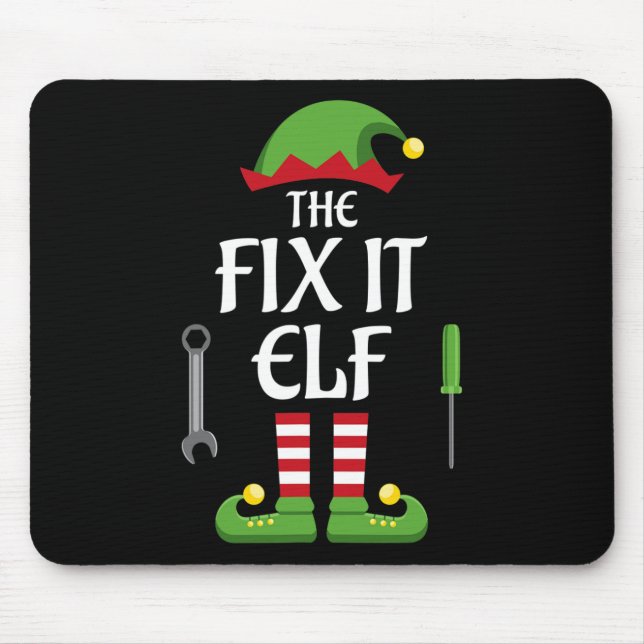 Fix It Elf Family Matching Group Christmas  Mouse Pad (Front)