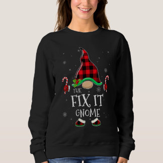 Fix It Gnome Buffalo Plaid Matching Family Christm Sweatshirt