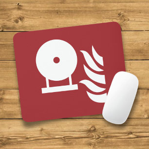 Fixed Fire Extinguisher Bottle Safety Sign Mouse Pad