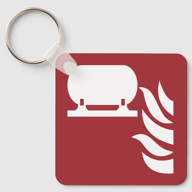Fixed Fire Extinguisher Installation Safety Sign Key Ring (Front)