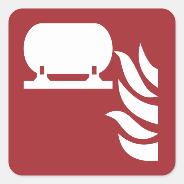 Fixed Fire Extinguisher Installation Safety Sign Square Sticker (Front)