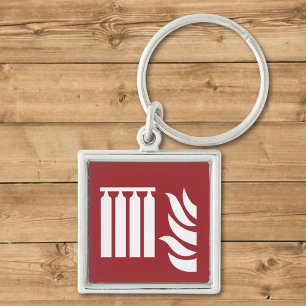 Fixed Fire Extinguishing Battery Safety Sign Key Ring