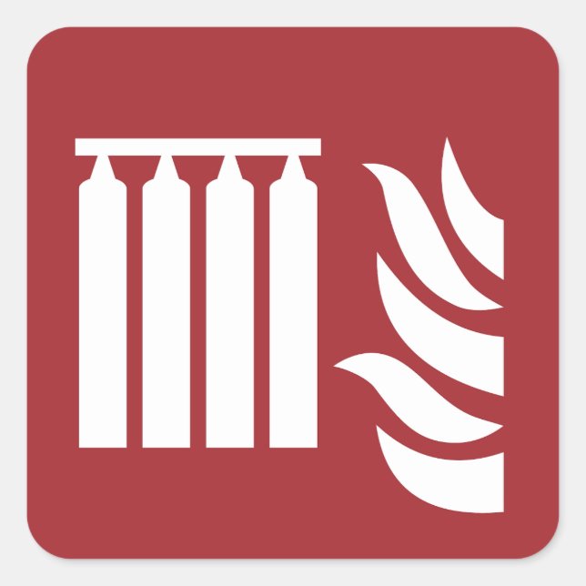 Fixed Fire Extinguishing Battery Safety Sign Square Sticker (Front)