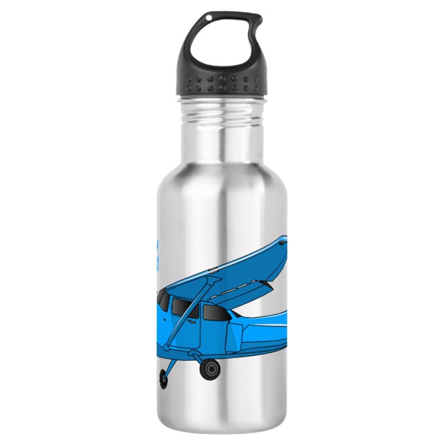 Fixed-wing aircraft cartoon illustration 532 ml water bottle (Front)