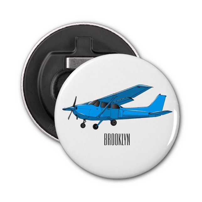 Fixed-wing aircraft cartoon illustration bottle opener (Front)