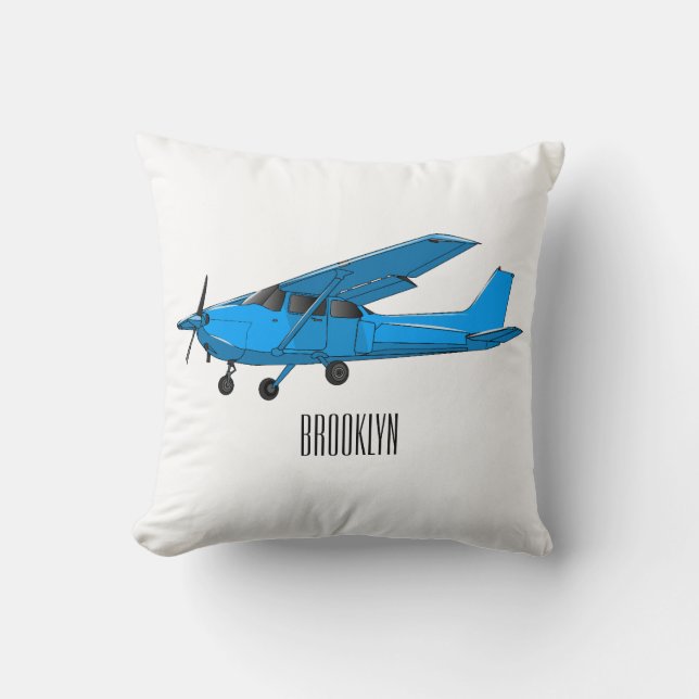 Fixed-wing aircraft cartoon illustration cushion (Front)