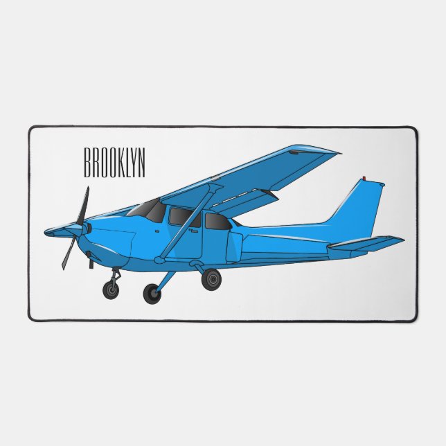 Fixed-wing aircraft cartoon illustration desk mat (Front)