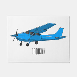 Fixed-wing aircraft cartoon illustration doormat