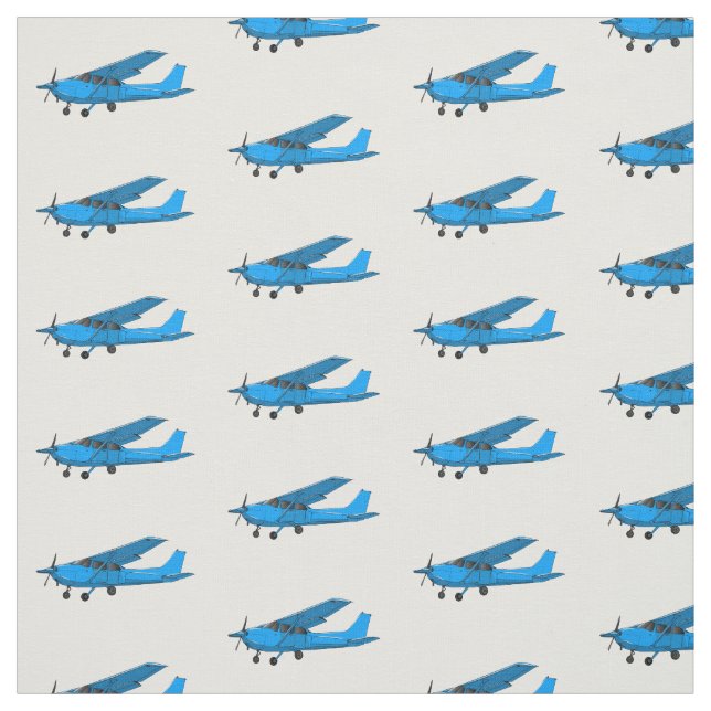 Fixed-wing aircraft cartoon illustration fabric (Swatch)
