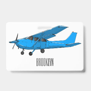 Fixed-wing aircraft cartoon illustration ID badge