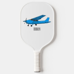 Fixed-wing aircraft cartoon illustration pickleball paddle