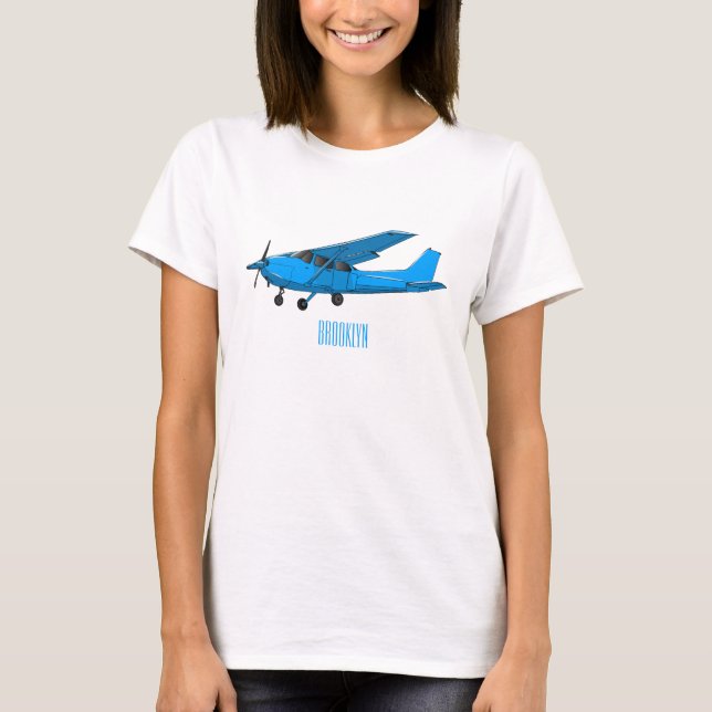 Fixed-wing aircraft cartoon illustration T-Shirt (Front)