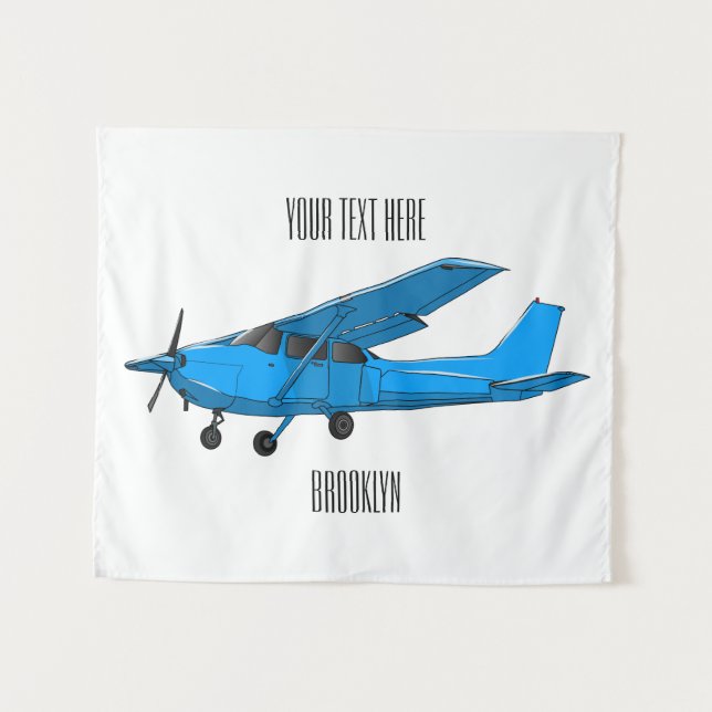 Fixed-wing aircraft cartoon illustration tapestry (Front (Horizontal))