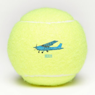 Fixed-wing aircraft cartoon illustration tennis balls