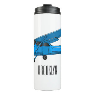 Fixed-wing aircraft cartoon illustration thermal tumbler