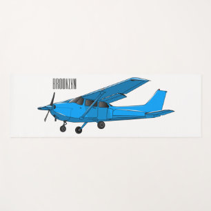 Fixed-wing aircraft cartoon illustration yoga mat