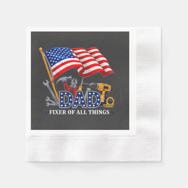Fixer Of All Things Mechanic Dad Napkin (Front)
