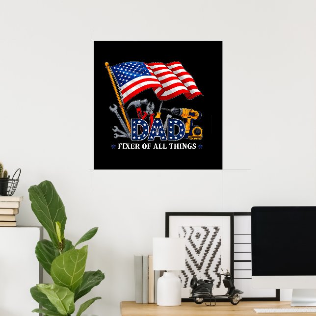 fixer of all things mechanic dad poster (Home Office)