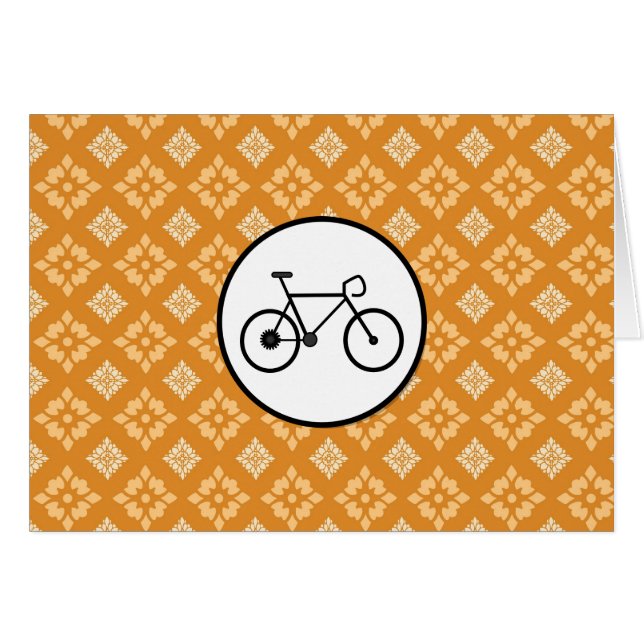 Fixie Bike Fixed Gear Bicycle on Orange Pattern (Front Horizontal)